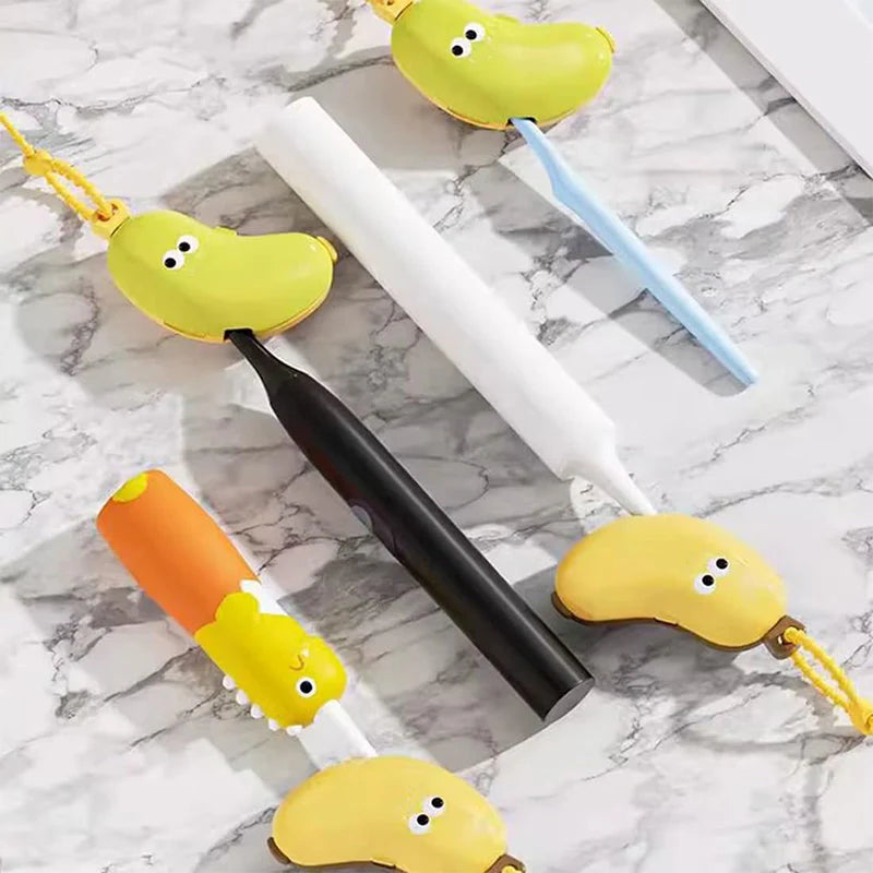 🍌Prenosné puzdro na zubnú pastu v tvare banánu – prachotesné, priedušné a kompaktné pre deti a na cesty