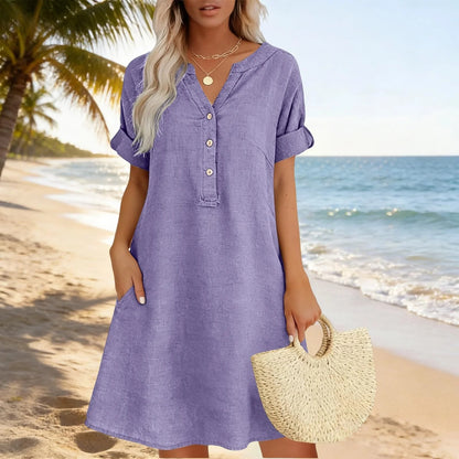 👗 Tunikové šaty s výstrihom do V – voľné a priedušné na leto! ✨