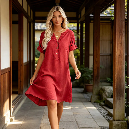 👗 Tunikové šaty s výstrihom do V – voľné a priedušné na leto! ✨
