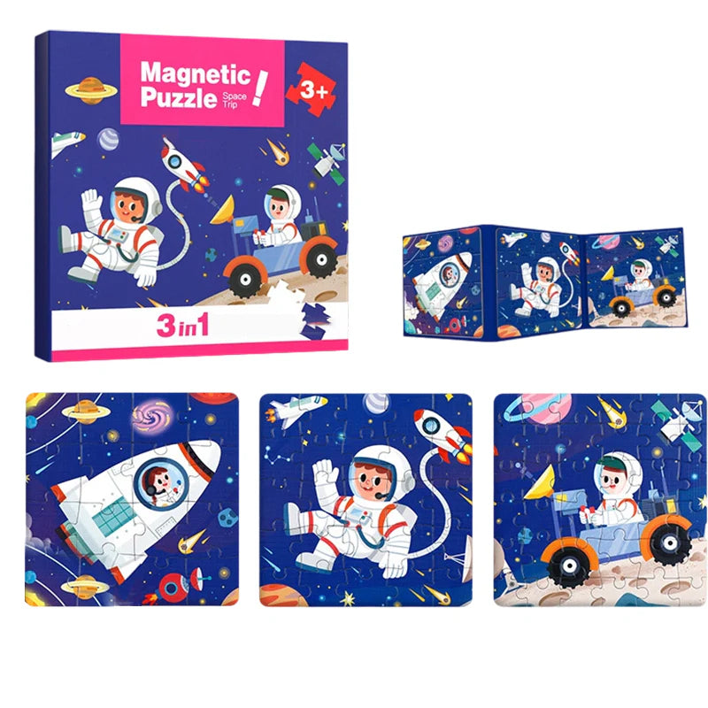 【🧩 Podporuje kognitívny vývoj a je zábavné!】Magnetické puzzle pre deti