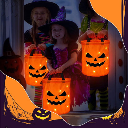 Halloweenská taška so svietiacou tekvicou