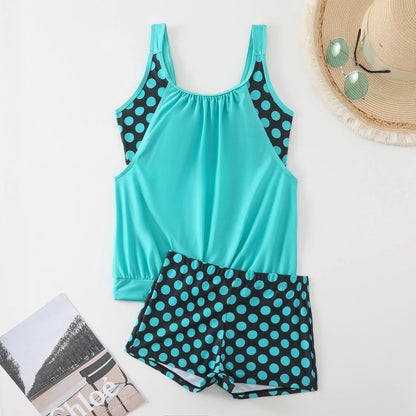 👙 Dvoudielne plavky color-block s bodkami – štýlové & pohodlné 💖