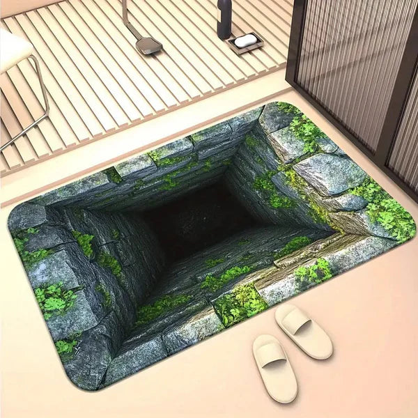 3D stereoskopická podlahová rohož z krištáľového zamatu