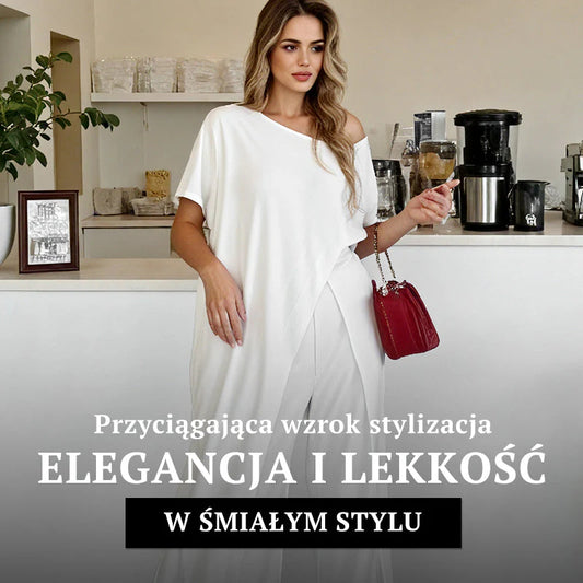 👗 Dámsky dvojdielny set top s odhalenými ramenami + voľné nohavice