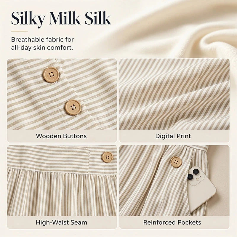👗 Dámske pruhované šaty vo voľnom strihu – pohodlie a štýl! ✨