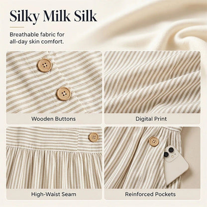 👗 Dámske pruhované šaty vo voľnom strihu – pohodlie a štýl! ✨