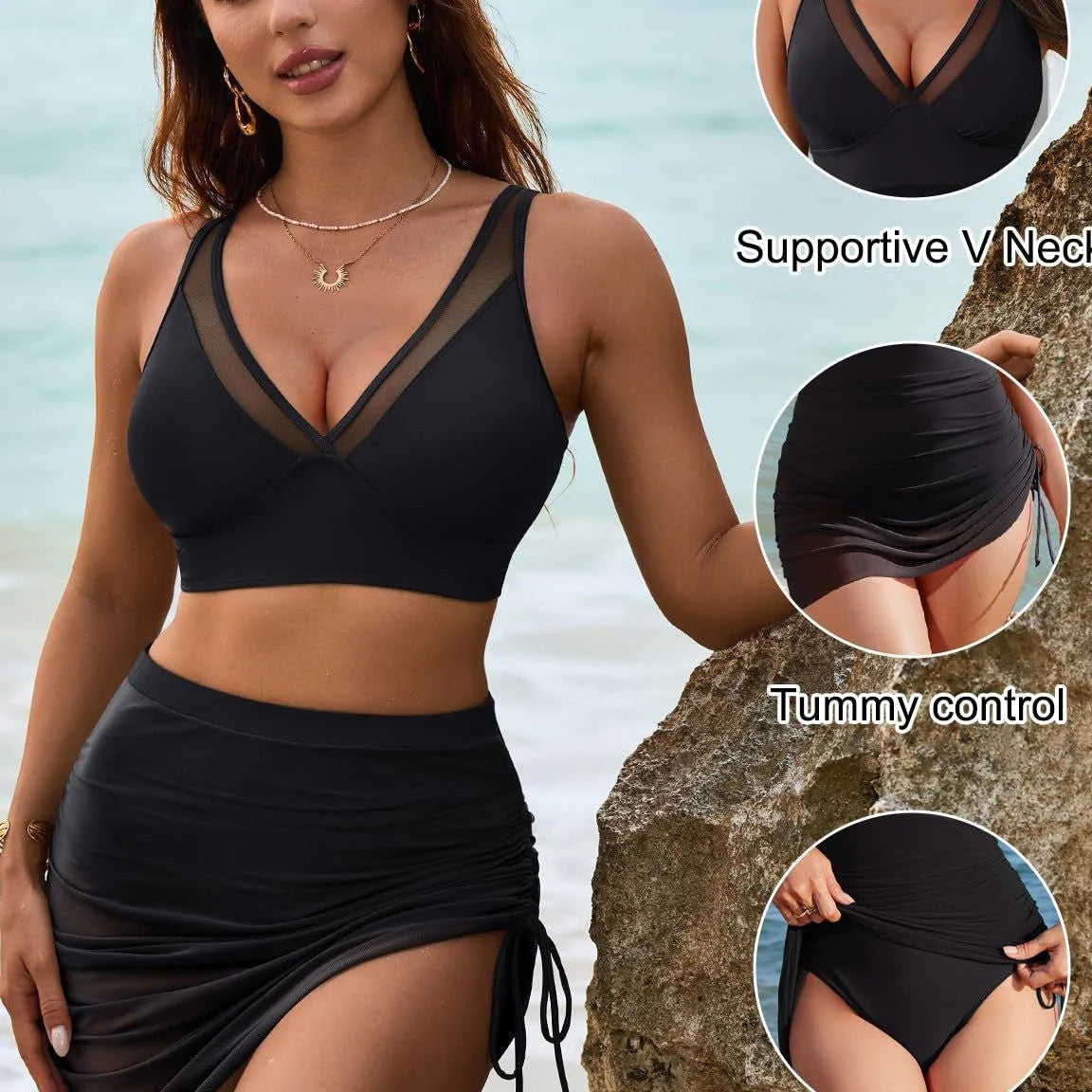 ☀️ Bikiny s vysokým pásom a sieťkou – pohodlie a štýl na leto! 👙