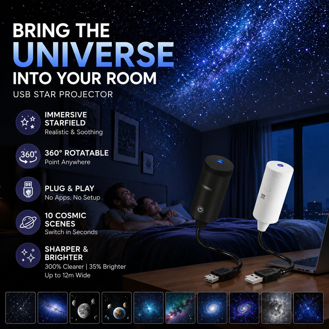🌌 Premeňte svoju spálňu na čarovnú galaxiu! HD hviezdny projektor na relaxáciu
