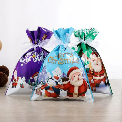 Vianočné darčekové tašky so sťahovacou šnúrkou MerryPouch