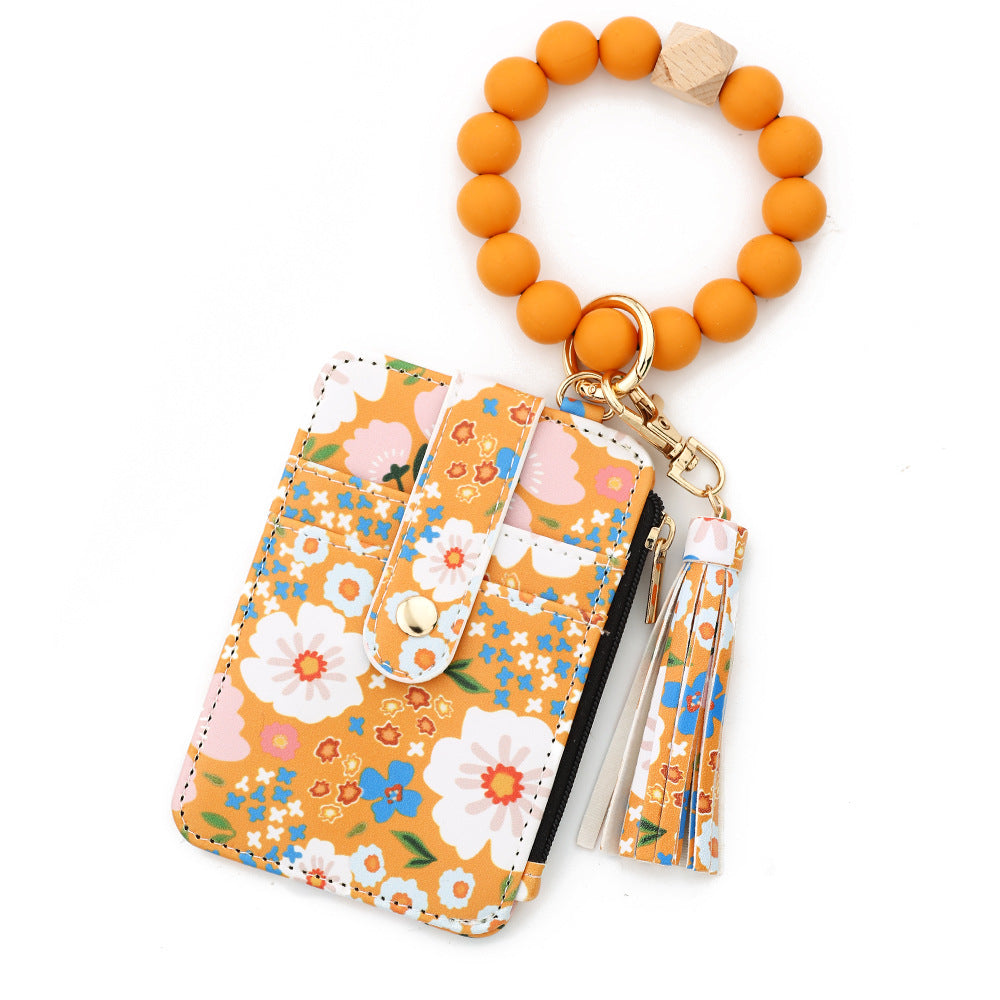 💳 Puzdro na karty s perlovým strapcom | 4 sloty + zip-vrecko 🎁