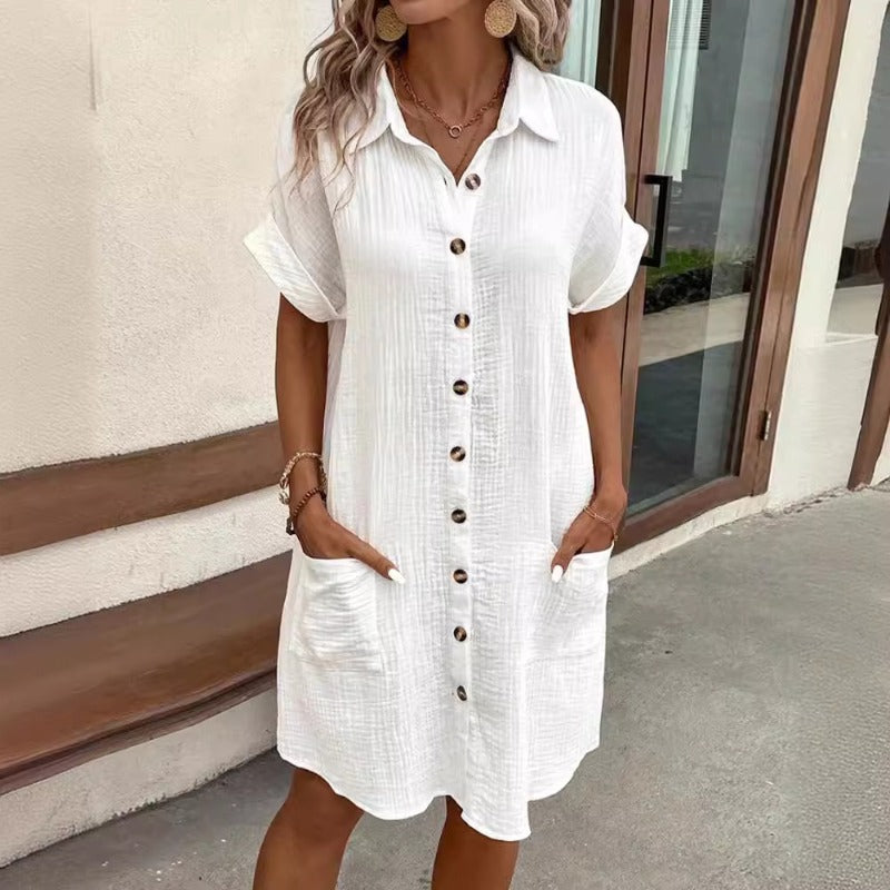 👗 Dlhé Voľné Šaty – Krátky Rukáv + Biela Elegancia + Všetky Velikosti! ✨