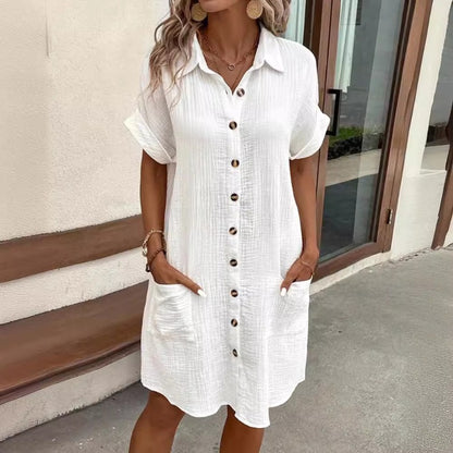 👗 Dlhé Voľné Šaty – Krátky Rukáv + Biela Elegancia + Všetky Velikosti! ✨