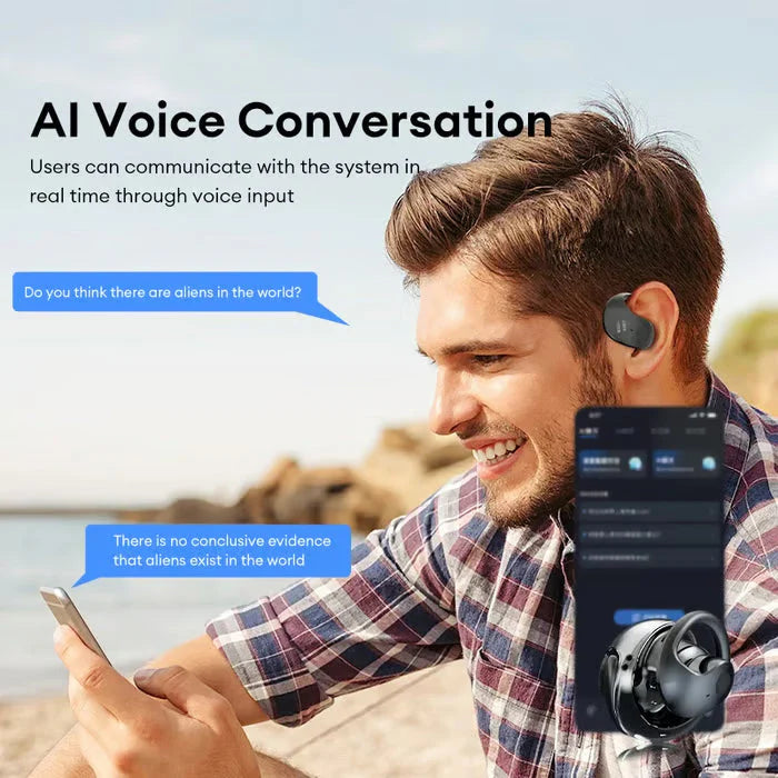 【🔋 Malý a prenosný, rýchly a presný preklad 75 jazykov v reálnom čase】Bezdrôtové slúchadlá OWS Bluetooth 5.4 s AI prekladom (vhodné pre iOS a Android)