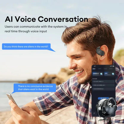 【🔋 Malý a prenosný, rýchly a presný preklad 75 jazykov v reálnom čase】Bezdrôtové slúchadlá OWS Bluetooth 5.4 s AI prekladom (vhodné pre iOS a Android)
