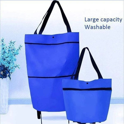 🛒 Skladacia nákupná taška s kolieskami 2v1 – uľahčite si nakupovanie! 🛍️