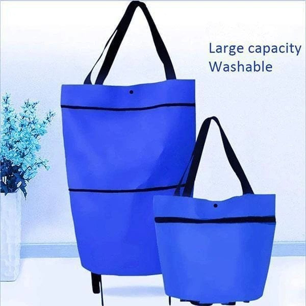 🛒 Skladacia nákupná taška s kolieskami 2v1 – uľahčite si nakupovanie! 🛍️