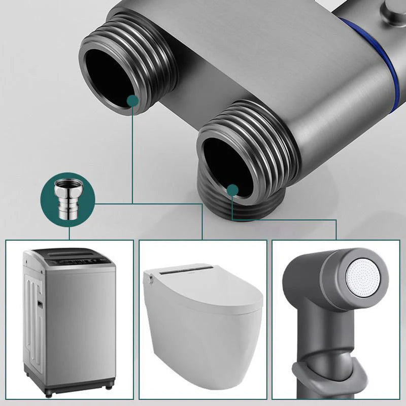 🚿 Dvojfunkčný ventil + bidetový sprchový set – vysoký tlak, mosadz a praktické čistenie