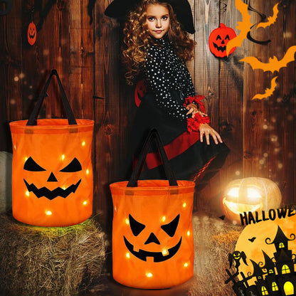 Halloweenská taška so svietiacou tekvicou