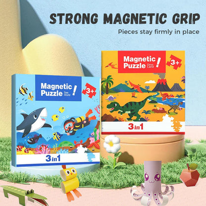 【🧩 Podporuje kognitívny vývoj a je zábavné!】Magnetické puzzle pre deti