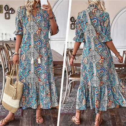 💃Elegantné boho šaty s kvetinovou potlačou