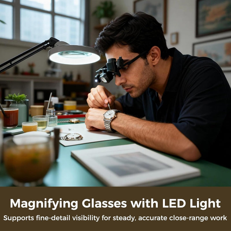 🔍🛠️ LED lupa s vymeniteľnými šošovkami 2X-24X – Ruky voľné pre elektroniku a remeslá! ✨