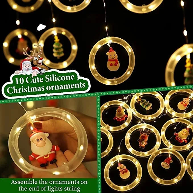 【🎅🏻🎅🏻Krásne vianočné ozdoby】3D vianočná girlanda so svetelnými reťazcami