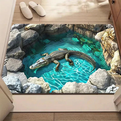 3D stereoskopická podlahová rohož z krištáľového zamatu