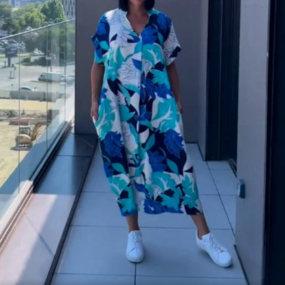 👗 Ležérne elegantné šaty s potlačou & V-výstrihom – Pohodlie & štýl celý deň! ✨