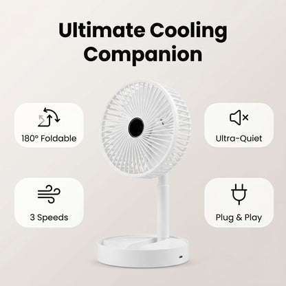 🌬️ Skladací ventilátor do zásuvky – chladivý vietor kdekoľvek! ❄️