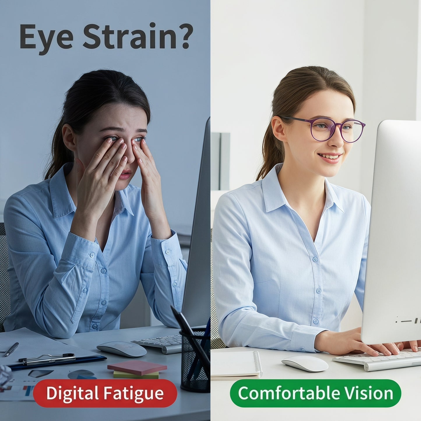 💙 Okuliare s filtrom modrého svetla – viac pohodlia! ✨