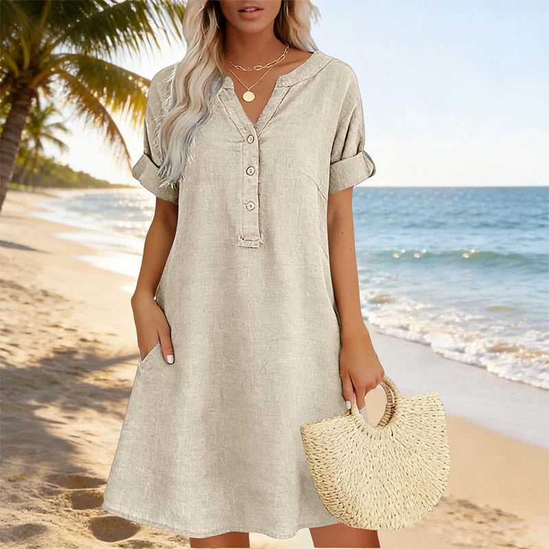 👗 Tunikové šaty s výstrihom do V – voľné a priedušné na leto! ✨