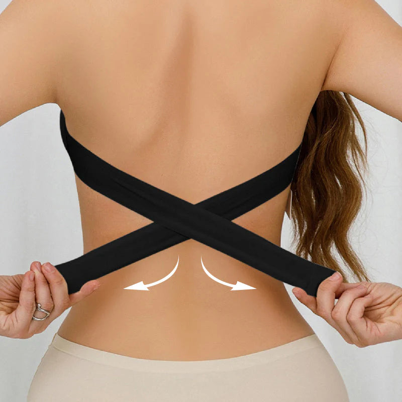👙 Bezramienková podprsenka s krížovým zapínaním na boku – spoľahlivá opora 🪄