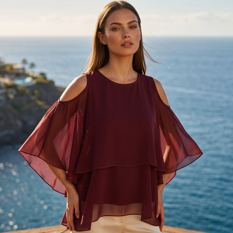 🌟 Elegantný top s volánikmi a odhalenými ramenami – letný must-have! 👗