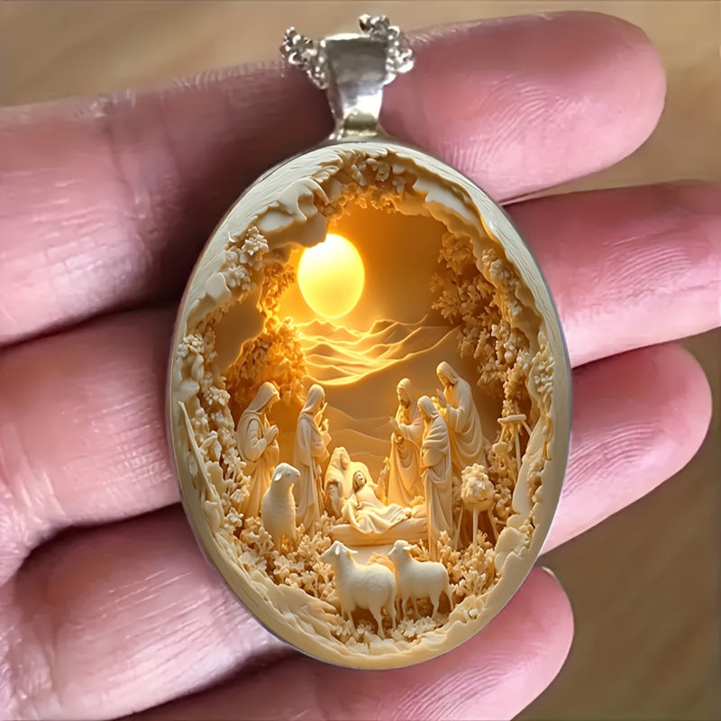 🙏🏻Prívesok s Ježišovým narodením – Svetlo viery, večné požehnanie ✨