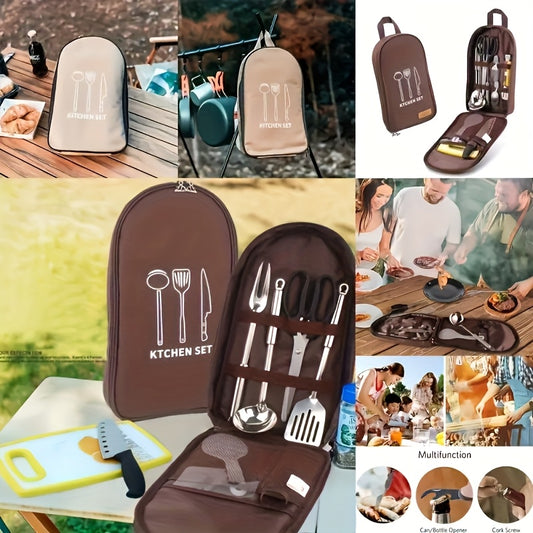🍖Outdoor Kitchen Utensil Organizer Bag – Oxford Fabric, Large Capacity, Durable & Portable (Perfect for Camping & BBQs)✨