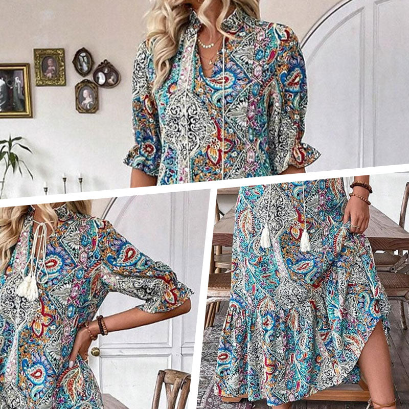 💃Elegantné boho šaty s kvetinovou potlačou