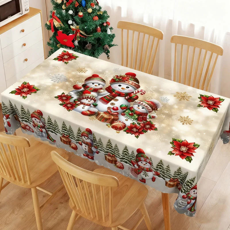 🎅Božični prt – praznični dizajn, trpežen poliester, odporen proti madežem in gubam🎁