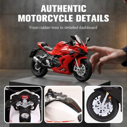 🌟 Model Motocykla 1:12 – Interaktívny Svietla + Zvuky! 🏍️