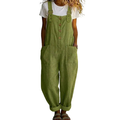 💫Loose-fitting women's overalls with front buttons – relaxed fit, unique style