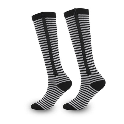🧦🔥Kompresné ponožky po kolená so zipsom – priedušné podporné ponožky na beh, cestovanie, prácu a dlhé státie