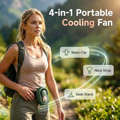 🌬️ 4v1 prenosný ventilátor s pásom – chlad kdekoľvek! ✨
