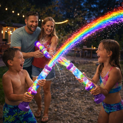 🌈🕹️ Svetelná dúhová LED vodná pištoľ – LED efekty + silný prúd pre bazén a záhradu! ✨
