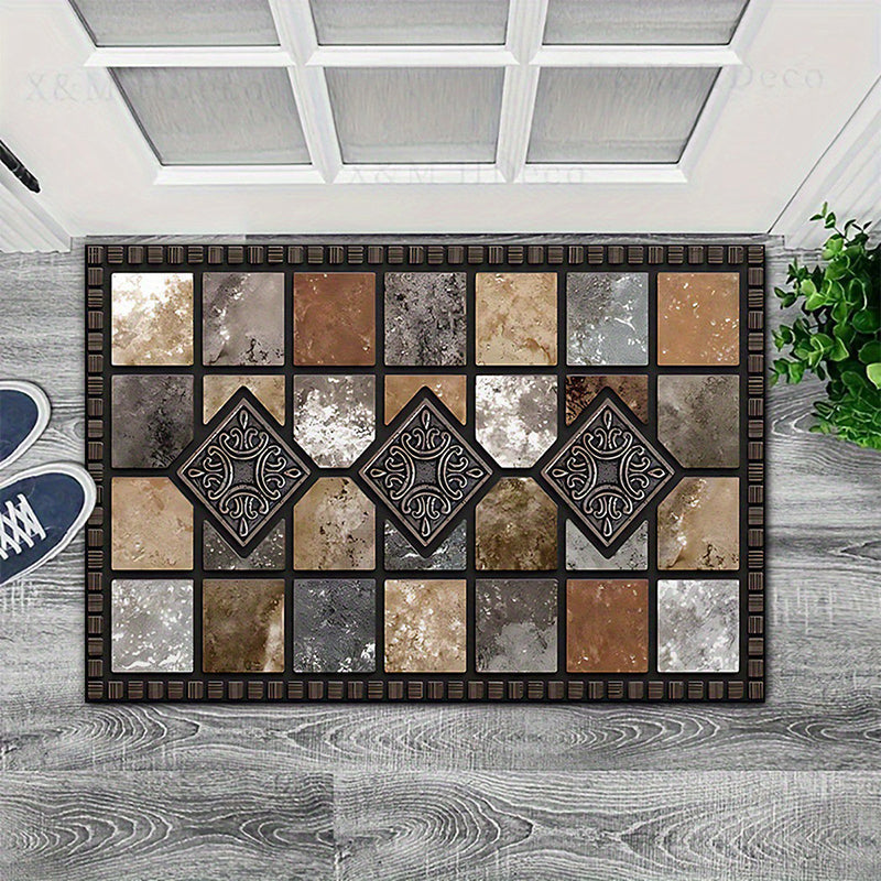 🚪✨ Kockovaná rohožka Crystal Velvet – štýl a ochrana podlahy