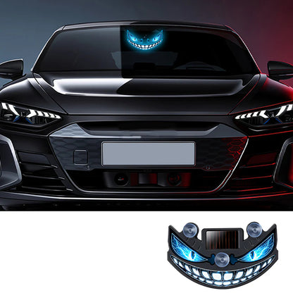 🚗✨ LED výstražné svetlo do auta s solárnym panelom a „diablovým okom“ –🔋 S senzorom vibrácií, nabíjaním cez USB a solárny panel, univerzálne použitie 😈
