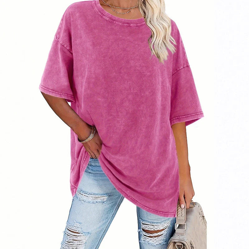 👕 Dámske oversized vintage tričko s vypraným efektom