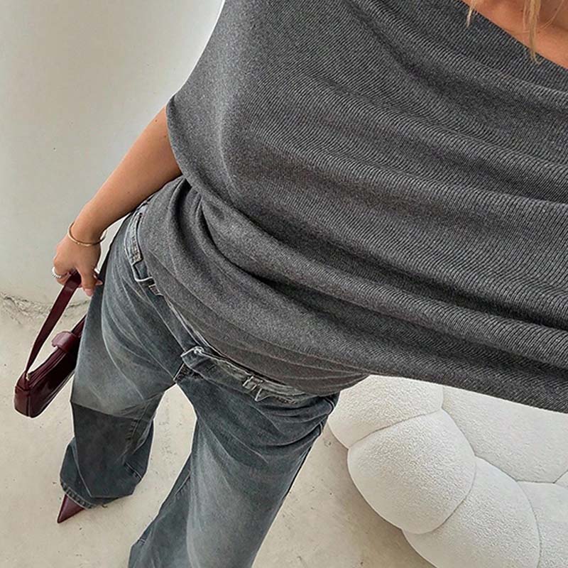 🥻 Štýlové asymetrické tričko s odhalenými ramenami! 😍 Elegancia a pohodlie v jednom
