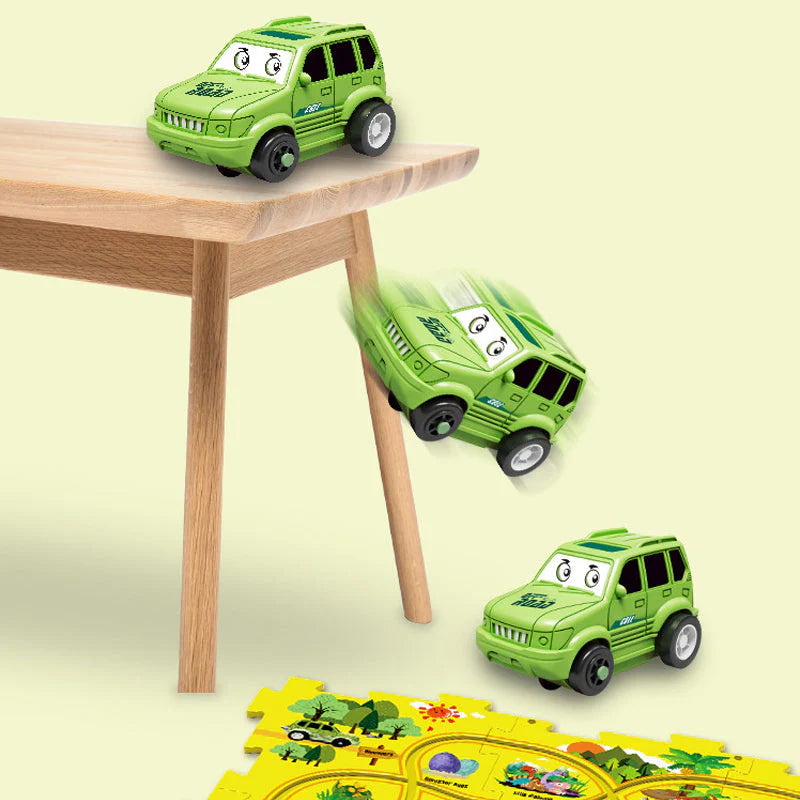 【👶Perfektný darček na rozvoj logického myslenia a zručností!】Detská vzdelávacia hracia sada s puzzle a autodráhou