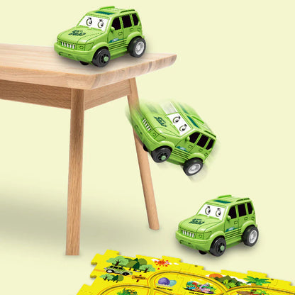 【👶Perfektný darček na rozvoj logického myslenia a zručností!】Detská vzdelávacia hracia sada s puzzle a autodráhou