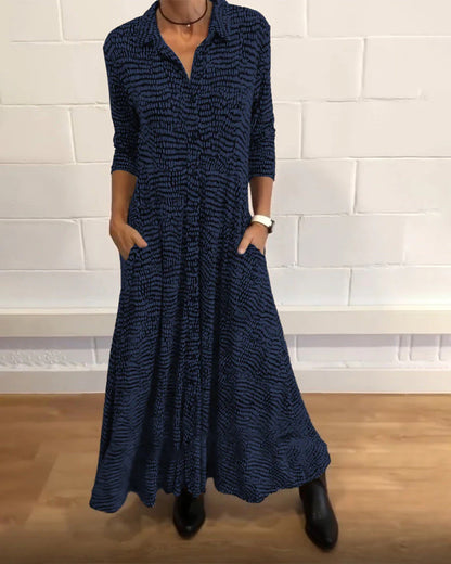 👗Elegancka sukienka z klapami a kieszeniami