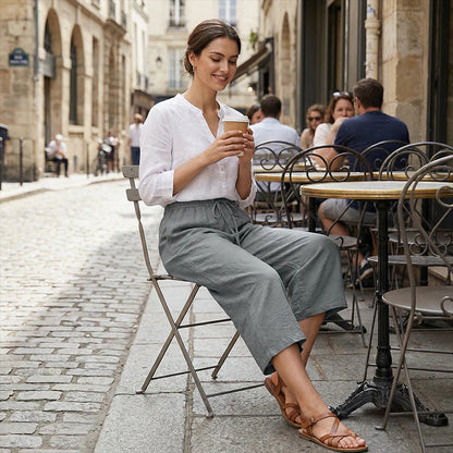 👖 Dámske capri nohavice s elastickým pásom a šnúrkou